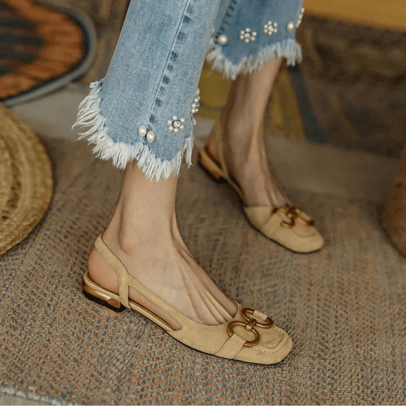 Mason Luxor Men Fashion Sandali ortopedici Mason | Women’s Suede Slingback Flats Low Heel Office Sandals