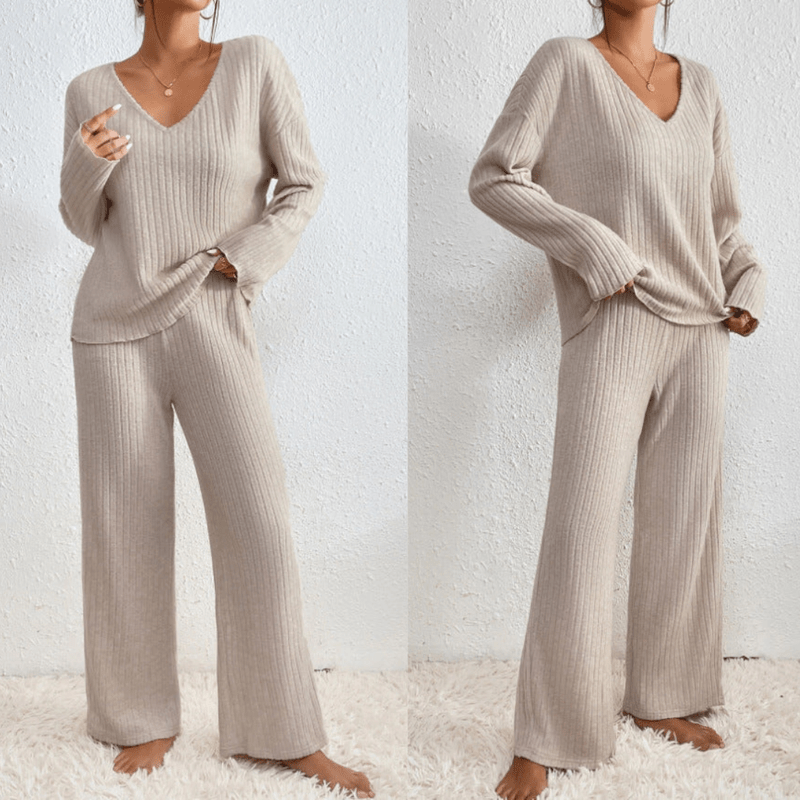 Mason Luxor Men Fashion Setjes Mason | Women's Knitted Lounge Set – Soft Co-Ord Outfit - Jumper & Trousers
