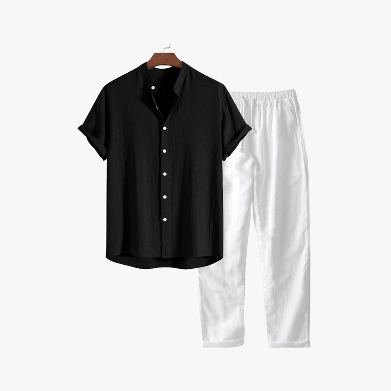 Mason Luxor Men Fashion Sets Mason | Men Linen Co-ord Set – Short Sleeve Shirt & Trousers