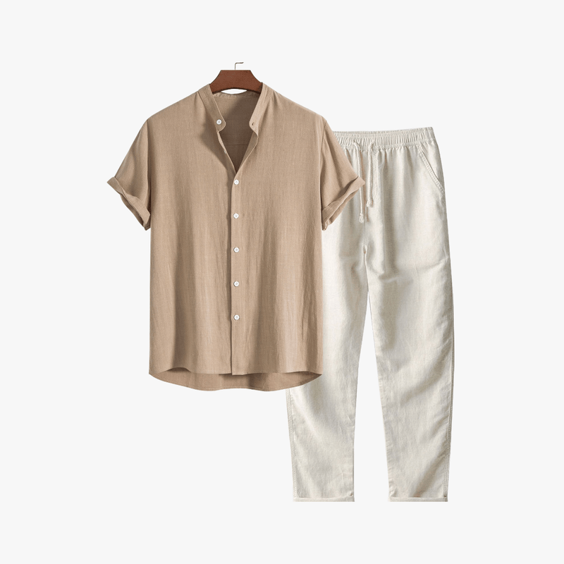 Mason Luxor Men Fashion Sets Mason | Men Linen Co-ord Set – Short Sleeve Shirt & Trousers
