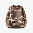 Mason Luxor Men Fashion Sweaters Mason | Abstract Print Teddy Fleece Jumper for Men – Streetwear Style
