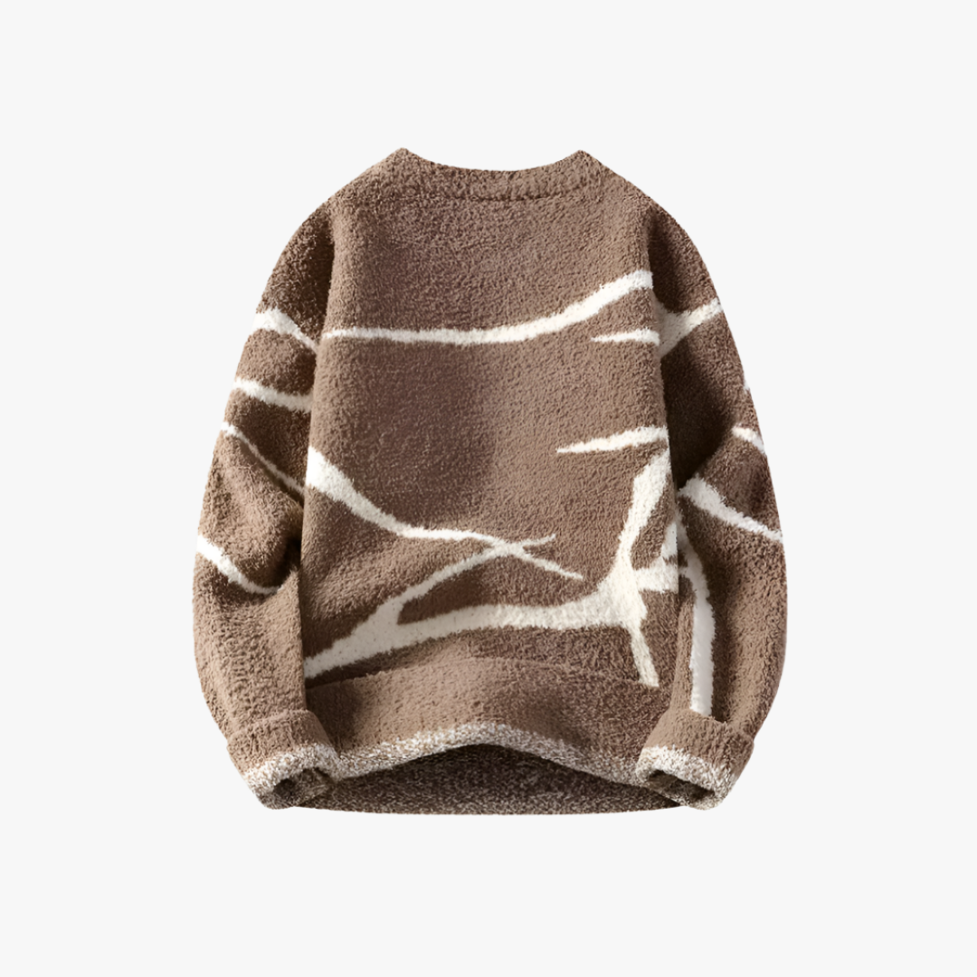 Mason Luxor Men Fashion Sweaters Mason | Abstract Print Teddy Fleece Jumper for Men – Streetwear Style