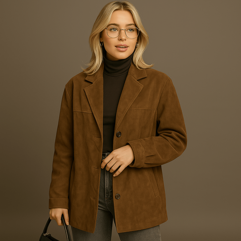 Mason Luxor Men Fashion heressence Mason | Women's Faux Suede Coat Lapel Collar Suede Blazer Jackets