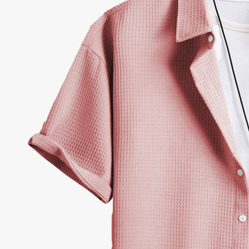 Mason Luxor Men Fashion Mason | Men Waffle Short Sleeve Shirt