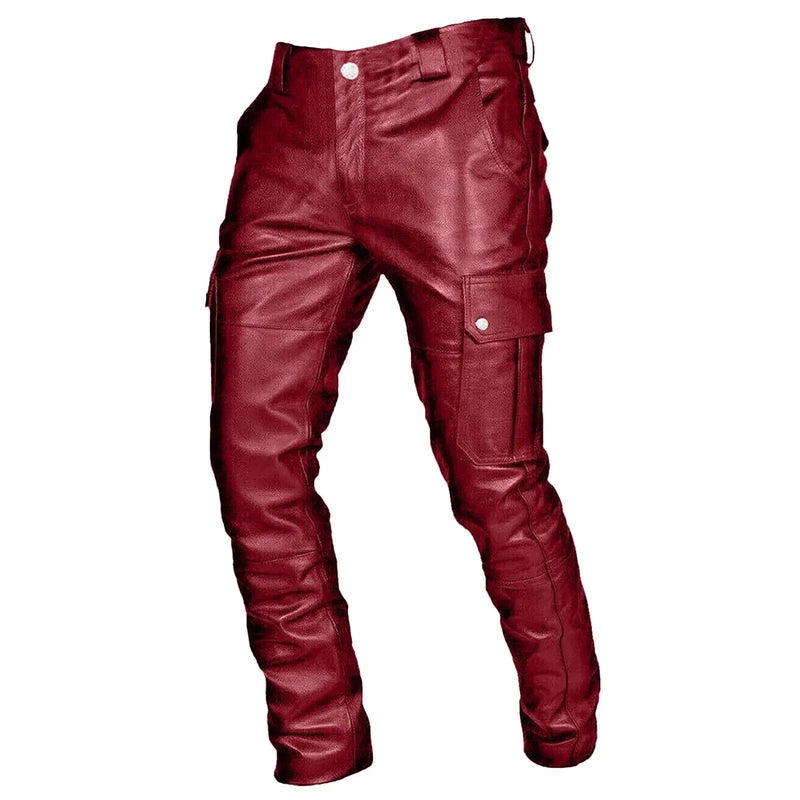 Mason Luxor Men Fashion Mason | Men’s Gothic PU Leather Biker Pants – Rock 'n Roll Attitude