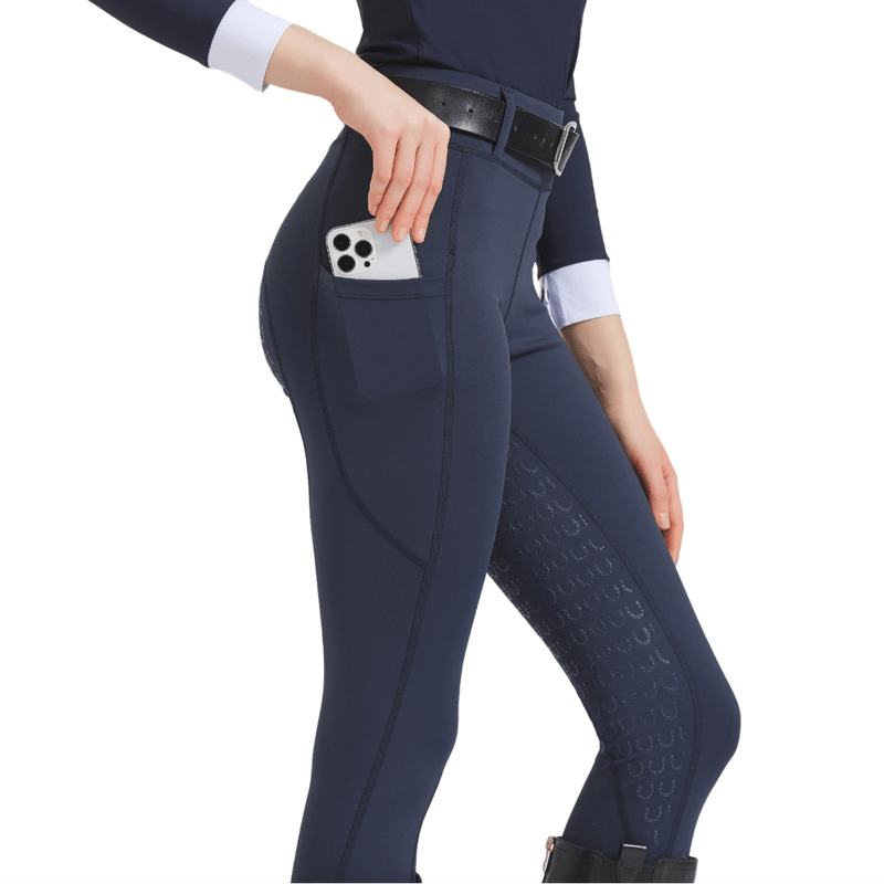 Mason Luxor Men Fashion Mason | Women Horse Riding Leggings Riding Tights Equestrian Breeches with Phone Pockets - Full Seat Silicone