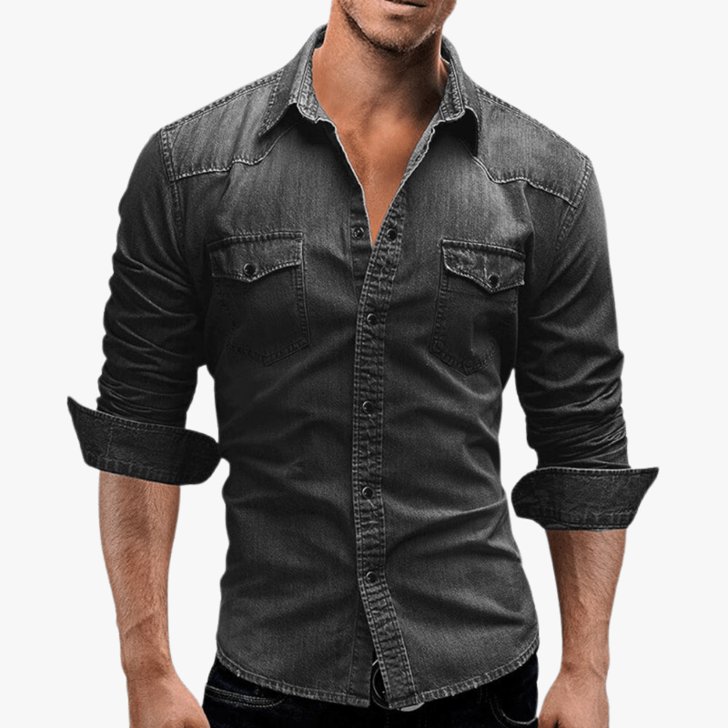 Mason Luxor Men Fashion Mason | Men Denim Shirt – Slim Fit Western Style