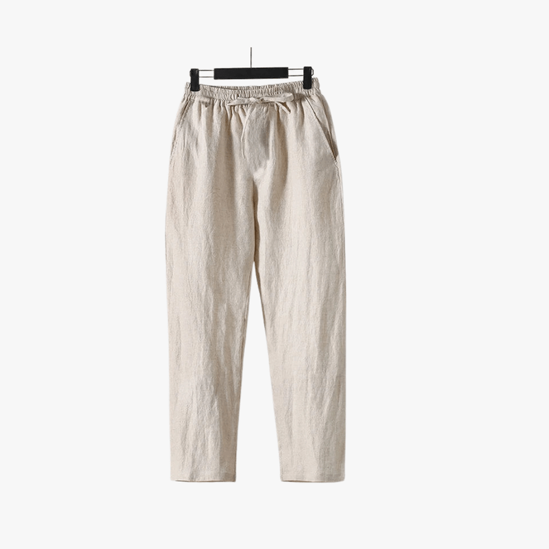 Mason Luxor Men Fashion Mason | Mens Casual Linen Pants Loose Fit Elastic Drawstring Waist Straight-Legs Summer Yoga Beach Long Pants