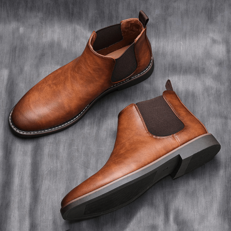 Mason Luxor Men Fashion Mason | Chelsea Boots Men Polished Leather Dress Boots Stylish Classic Retro Slip On Boots for Men