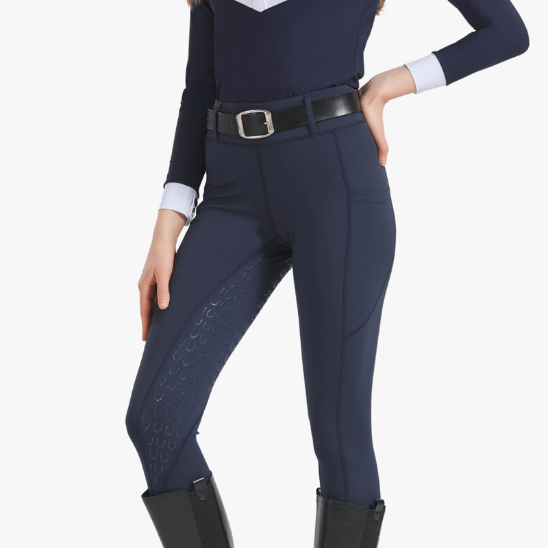 Mason Luxor Men Fashion Mason | Women Horse Riding Leggings Riding Tights Equestrian Breeches with Phone Pockets - Full Seat Silicone