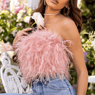 Mason Luxor Men Fashion Mason | Women's Feather Bandeau Party Top – Perfect for Summer