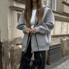 Mason Luxor Men Fashion Mason | Women's Zipper Hoodie High Street Unisex Style Double Pockets Oversize Loose Sweatshirts Outerwear Top