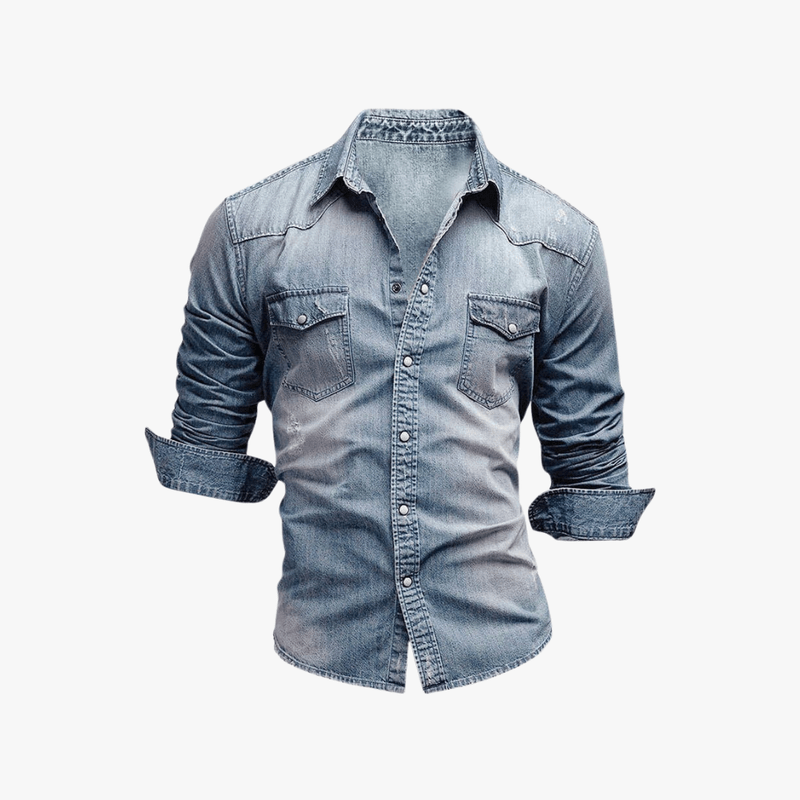 Mason Luxor Men Fashion Mason | Men Denim Shirt – Slim Fit Western Style