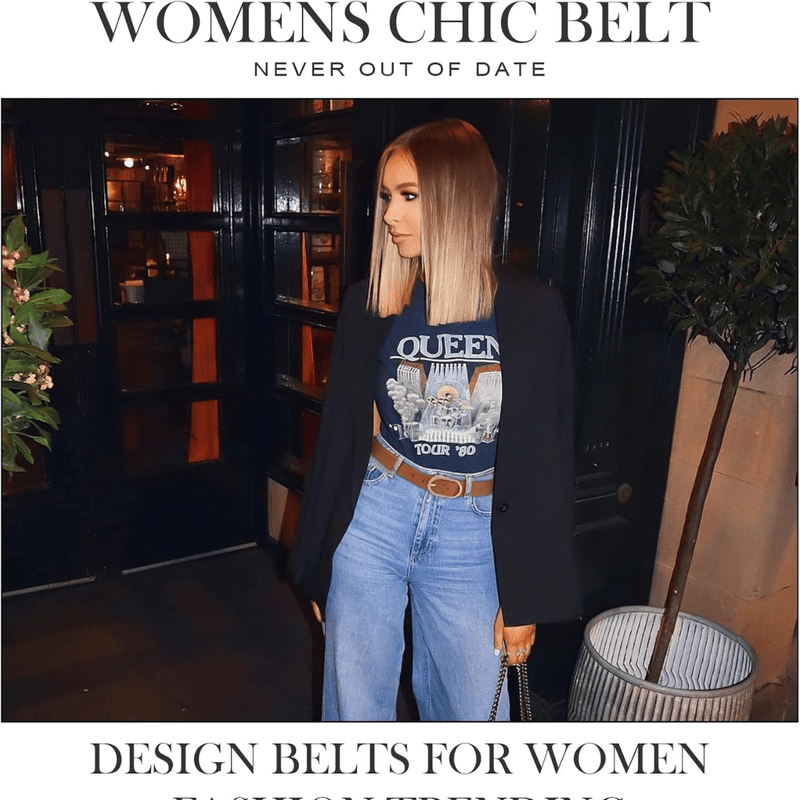 Mason Luxor Men Fashion Mason | 3 Pack Women's Leather Belt with Gold Buckle Ladies Waist Belts for Jeans & Pants