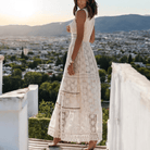 Mason Luxor Men Fashion Mason | Boho White Lace Maxi Dress – Holiday & Beach Style