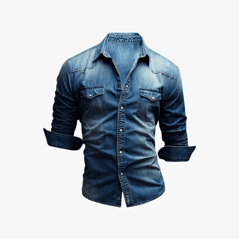 Mason Luxor Men Fashion Mason | Men Denim Shirt – Slim Fit Western Style