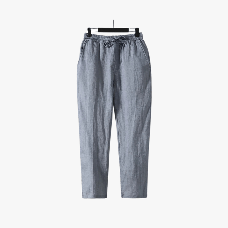 Mason Luxor Men Fashion Mason | Mens Casual Linen Pants Loose Fit Elastic Drawstring Waist Straight-Legs Summer Yoga Beach Long Pants