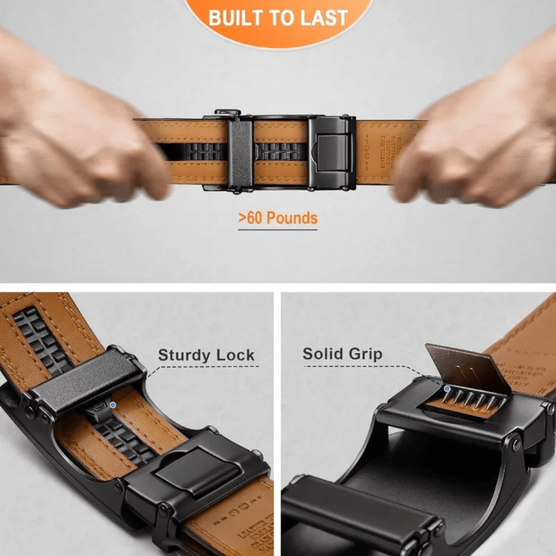 Mason Luxor Men Fashion Mason | Men's Belt, Leather Ratchet Belt for Men Dress 1 3/8,Trim to Fit