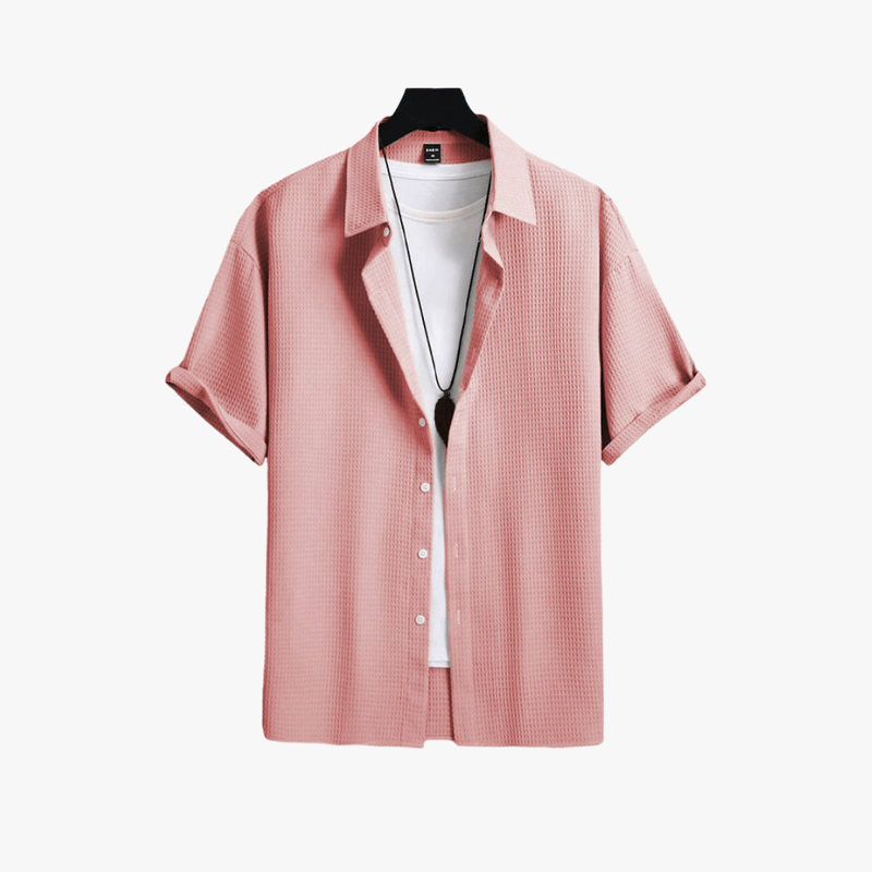 Mason Luxor Men Fashion Mason | Men Waffle Short Sleeve Shirt