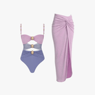 Mason Luxor Men Fashion Mason | Full Swimsuit Set With Cover Up Sexy Swimwear Women Off Shoulder Swim Suits Patchwork Bathsuit Belt Bodysuit Beachwear