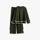 Mason Luxor Men Fashion Mason | Women's Tracksuitst Color Block Long Sleeve Knit Sweater Top and Wide Leg Pants