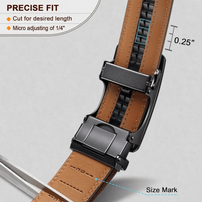 Mason Luxor Men Fashion Mason | Men's Belt, Leather Ratchet Belt for Men Dress 1 3/8,Trim to Fit