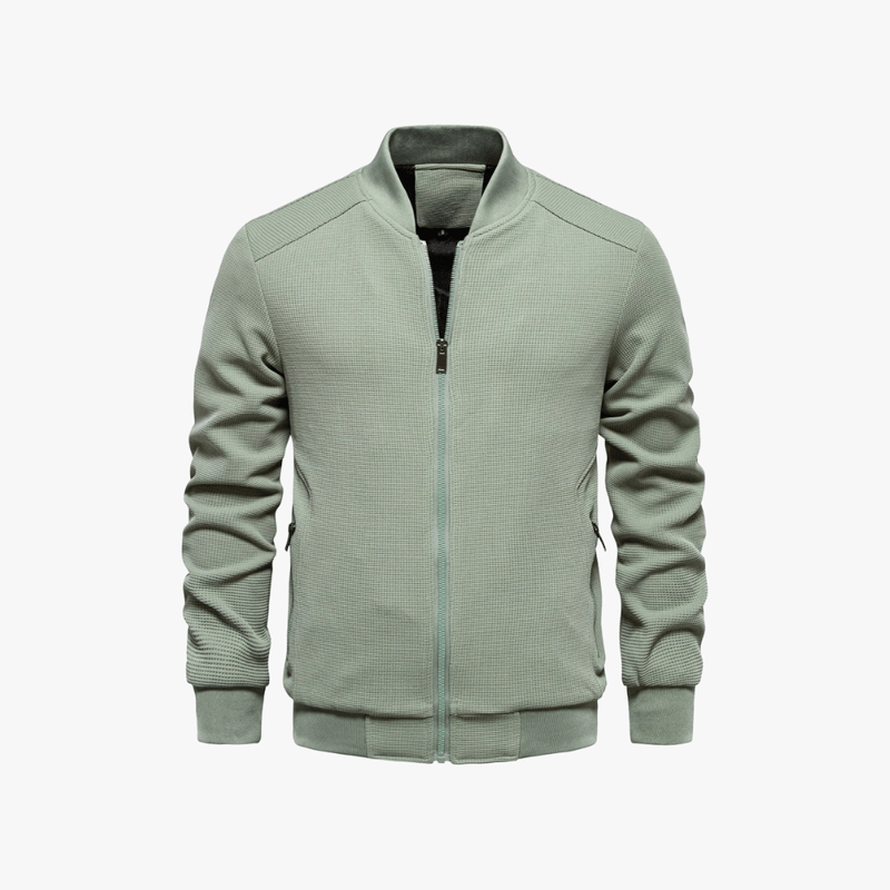Mason Luxor Men Fashion Mason | Men Waffle Bomber Jacket – Lightweight & Breathable - Textured Knit