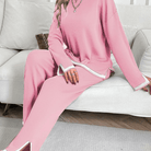 Mason Luxor Men Fashion Mason | Women's Tracksuitst Color Block Long Sleeve Knit Sweater Top and Wide Leg Pants