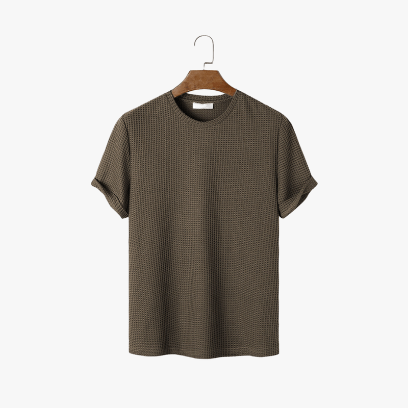 Mason Luxor Men Fashion Mason | Men’s Textured Summer Tee – Breathable Cotton Waffle Shirt