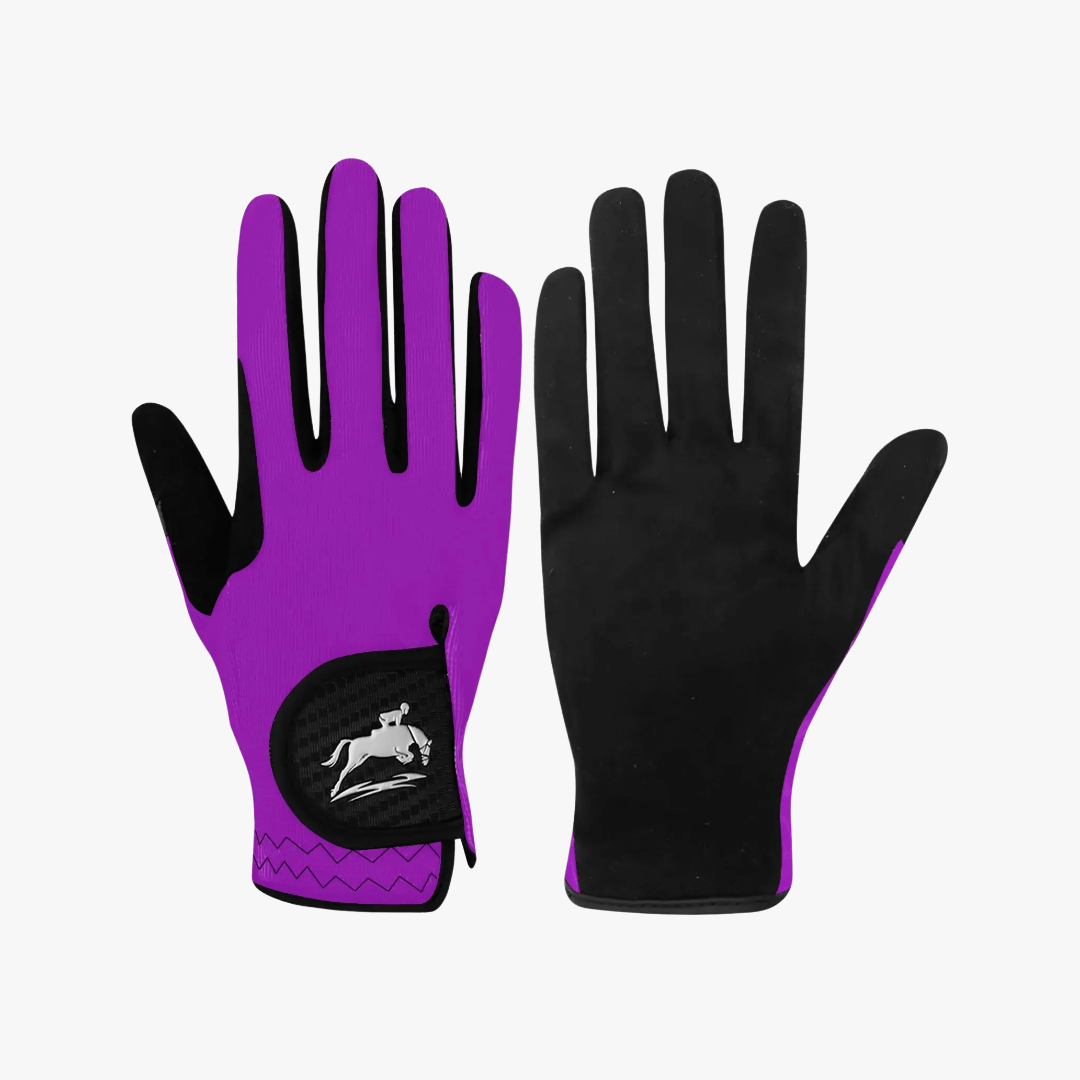 Mason Luxor Men Fashion Mason | Ladies Horse Riding Gloves - Women Equestrian Black Stretch Fabric Silicone