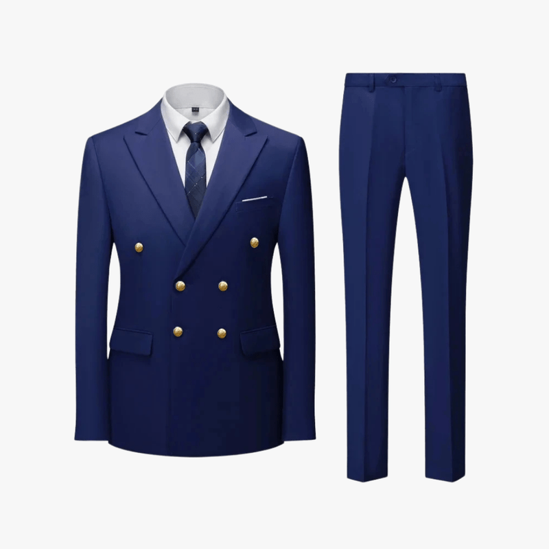 Mason Luxor Men Fashion Mason | Mens 2 Piece Double Breasted Suit Slim Fit Tuxedo Blazer and Pants for Wedding Prom Homecoming