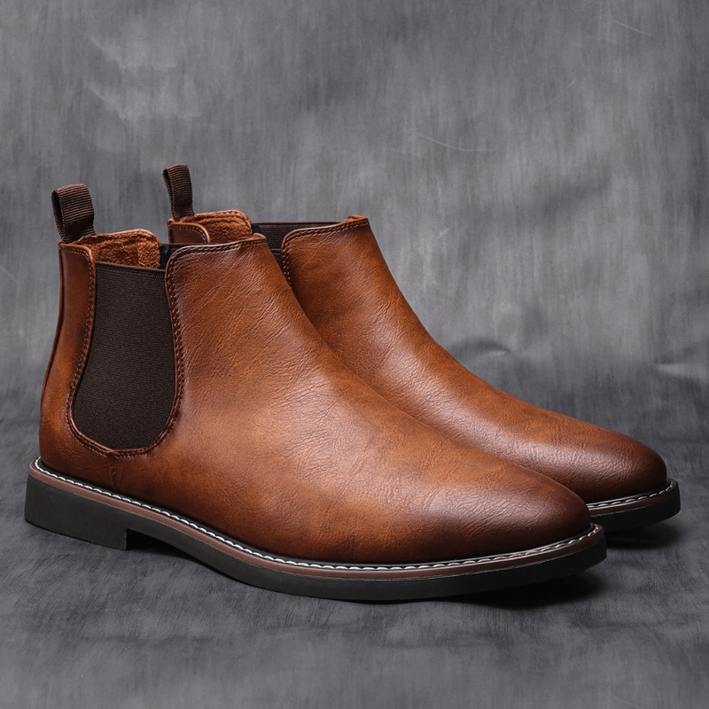 Mason Luxor Men Fashion Mason | Chelsea Boots Men Polished Leather Dress Boots Stylish Classic Retro Slip On Boots for Men