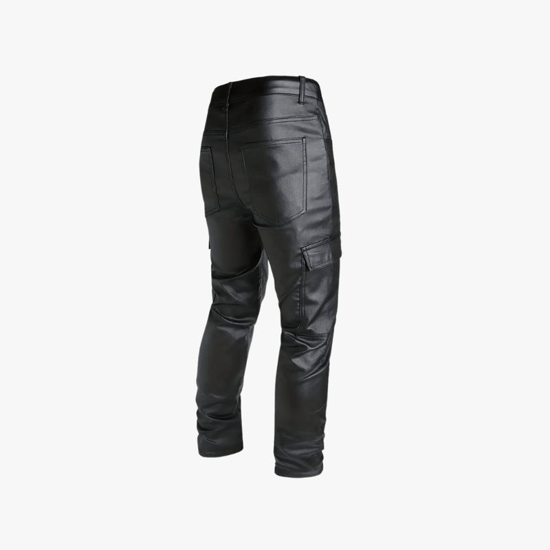 Mason Luxor Men Fashion Mason | Men’s Black Coated Denim Cargo Trousers – Streetwear Punk Style