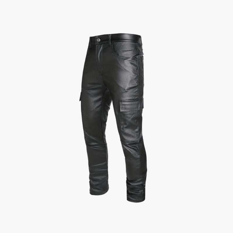 Mason Luxor Men Fashion Mason | Men’s Black Coated Denim Cargo Trousers – Streetwear Punk Style