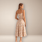 Mason Luxor Men Fashion Mason | Women Midi Dress Soft Pastel Garden Party Dress – Elegant Floral Print