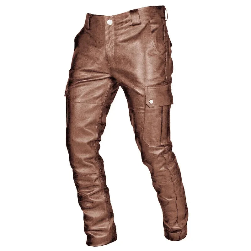 Mason Luxor Men Fashion Mason | Men’s Gothic PU Leather Biker Pants – Rock 'n Roll Attitude