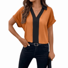 Mason Luxor Men Fashion Mason | Womens Tops Summer Short Sleeve V Neck Business Elegant Tunic Blouses
