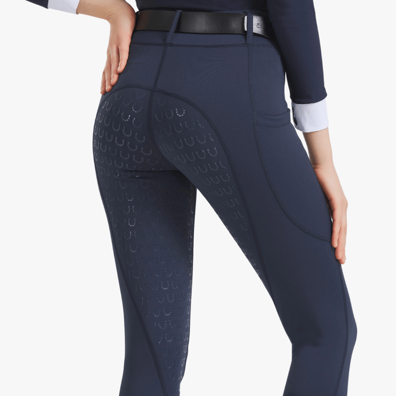 Mason Luxor Men Fashion Mason | Women Horse Riding Leggings Riding Tights Equestrian Breeches with Phone Pockets - Full Seat Silicone