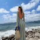 Mason Luxor Men Fashion Mason | Lace Knit Maxi Dress – Summer Beach Cover