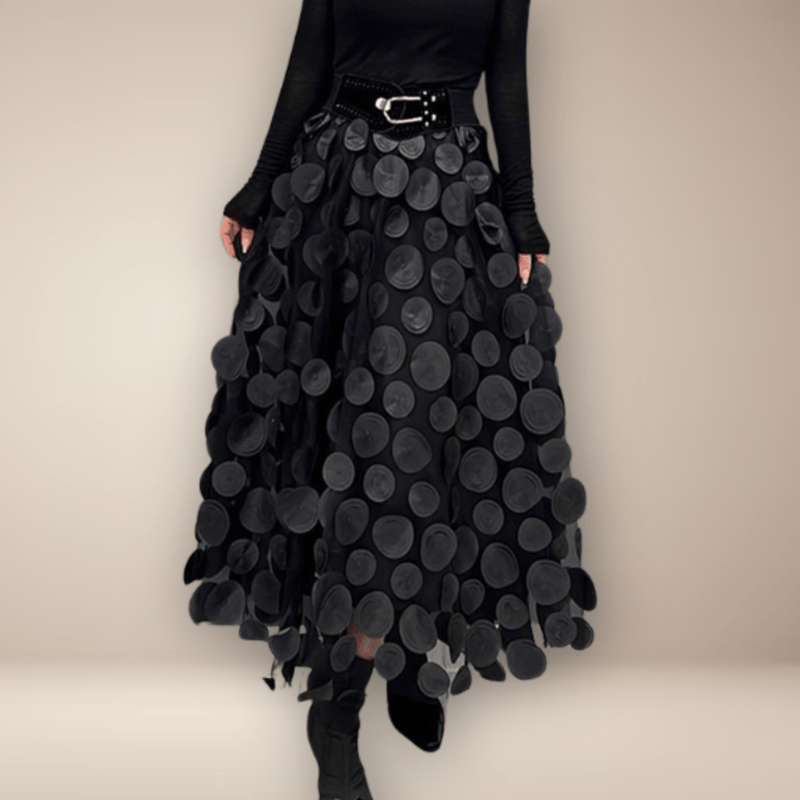 Mason Luxor Men Fashion Mason | Elegant High Waist Mesh Circle Skirt – Maxi Length - Gothic Glam