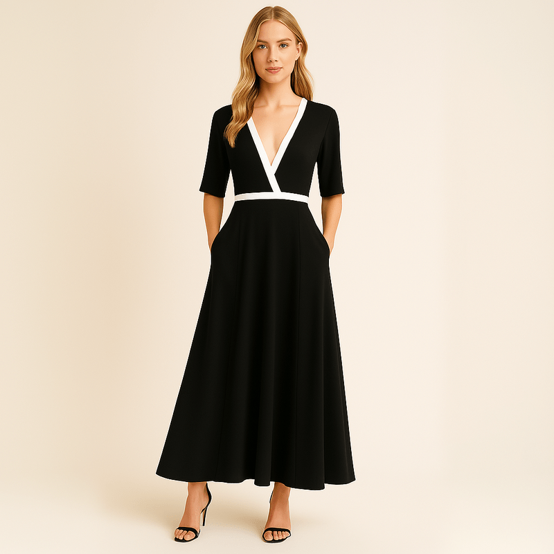 Mason Luxor Men Fashion Mason | Elegant Black Maxi Dress for Women - Summer Long Dress
