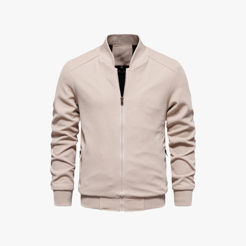 Mason Luxor Men Fashion Mason | Men Waffle Bomber Jacket – Lightweight & Breathable - Textured Knit