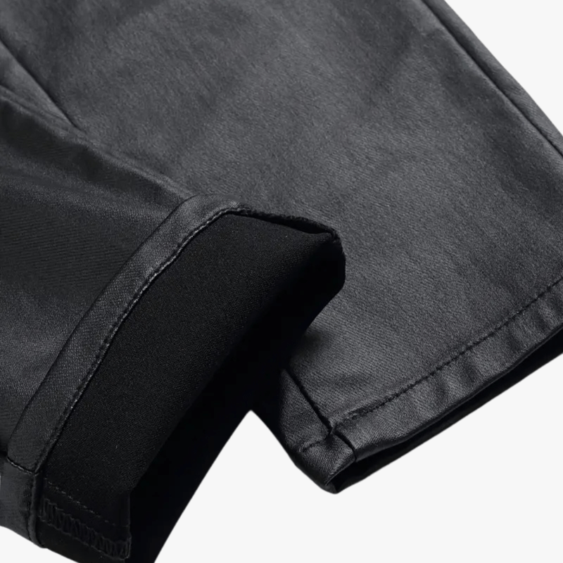 Mason Luxor Men Fashion Mason | Men’s Black Coated Denim Cargo Trousers – Streetwear Punk Style
