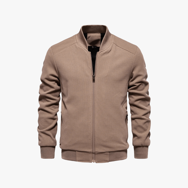 Mason Luxor Men Fashion Mason | Men Waffle Bomber Jacket – Lightweight & Breathable - Textured Knit