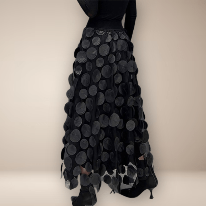 Mason Luxor Men Fashion Mason | Elegant High Waist Mesh Circle Skirt – Maxi Length - Gothic Glam