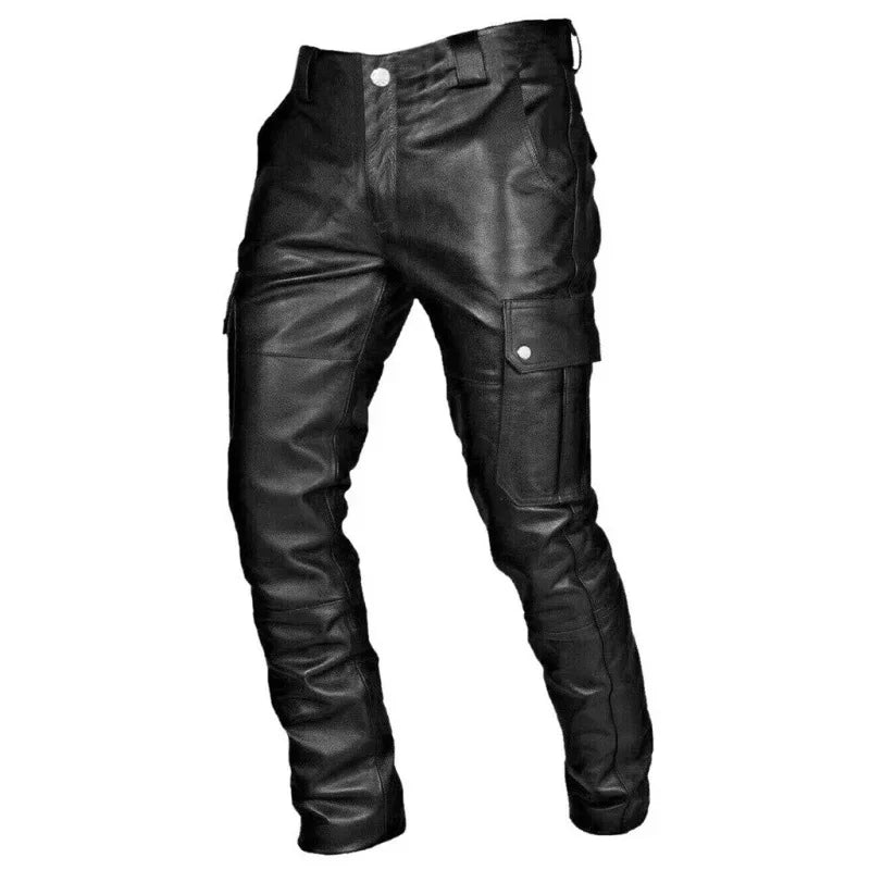 Mason Luxor Men Fashion Mason | Men’s Gothic PU Leather Biker Pants – Rock 'n Roll Attitude