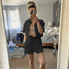 Mason Luxor Men Fashion Mason | Short linen set for women short-sleeved top shorts 2-piece summer set