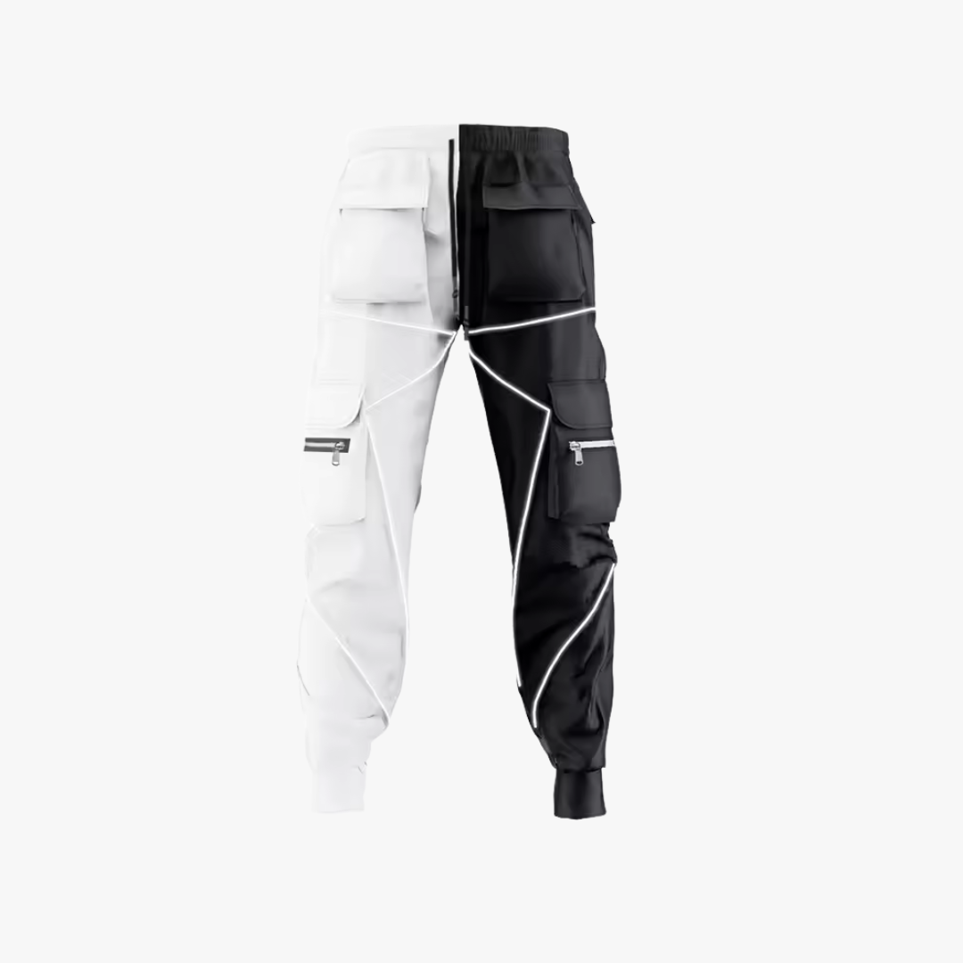 Mason Luxor Men Fashion Mason | Techwear Combat Reflective Black Cargo Pants