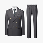Mason Luxor Men Fashion Mason | Mens 2 Piece Double Breasted Suit Slim Fit Tuxedo Blazer and Pants for Wedding Prom Homecoming