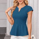 Mason Luxor Men Fashion Mason | Women's A-Line Waist Blouse Slim Fit Elegant Ruffle Blouse